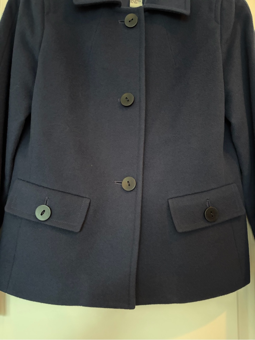 Doncaster Navy Button-Front Pea jacket - Picture 2 of 5